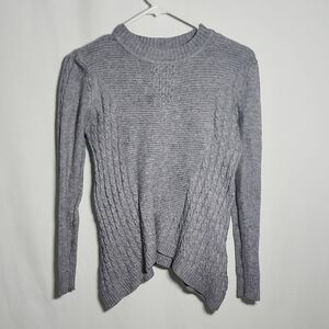Elegant Heather Gray Women's Crew Neck Sweater